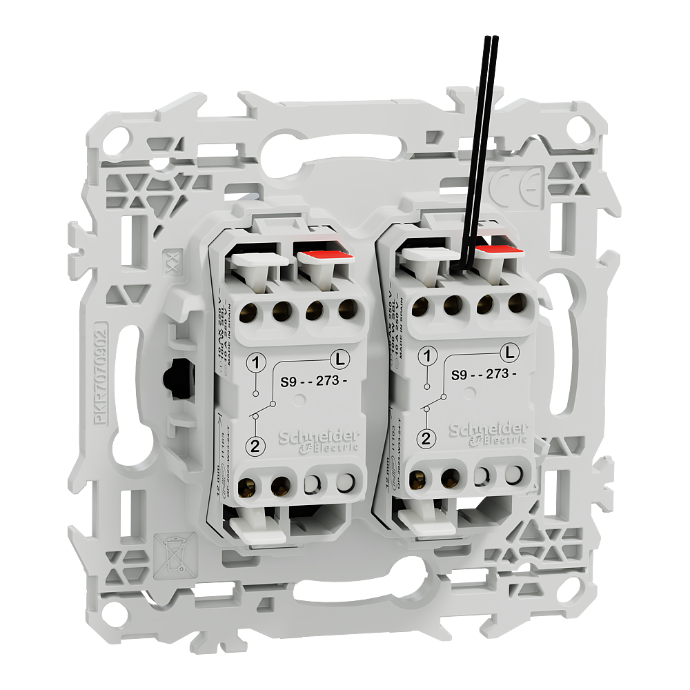 Odace double VV ou poussoir LED noir